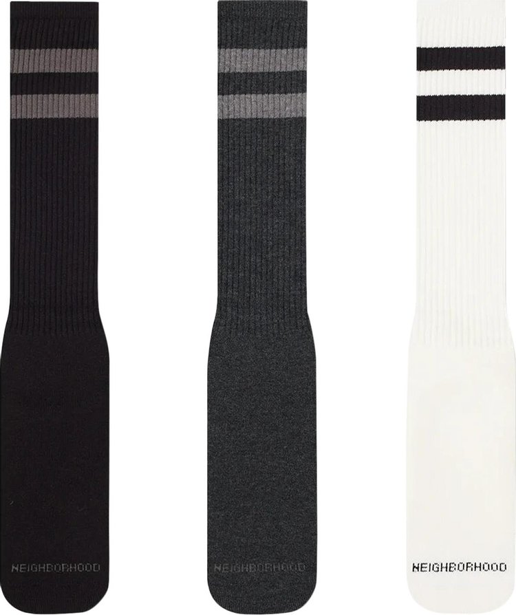 Neighborhood 3 Pack Full Length Striped Socks 'Multi'