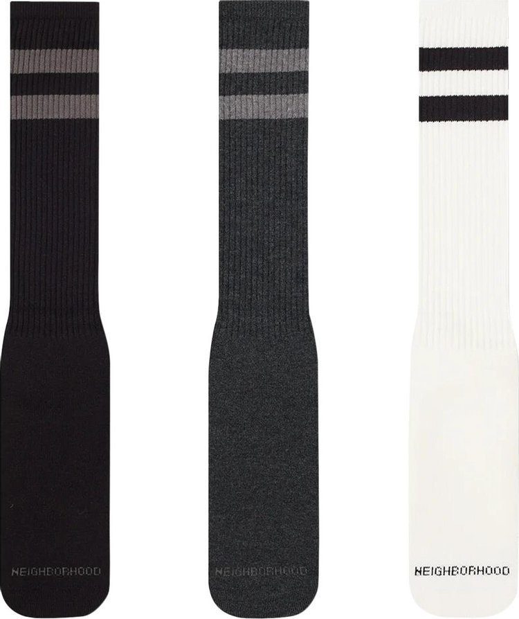 Neighborhood 3 Pack Full Length Striped Socks Multi