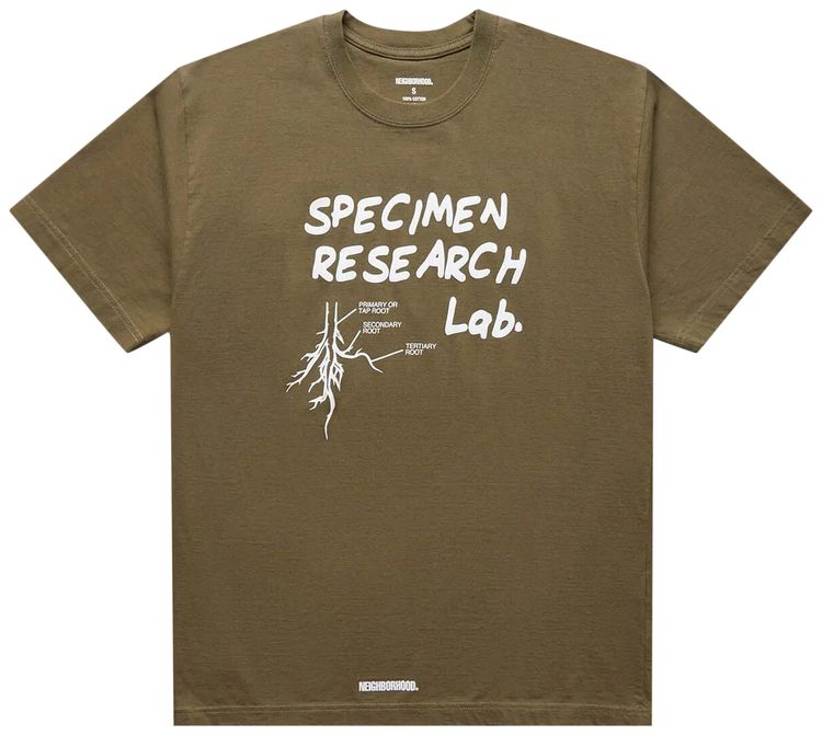 Neighborhood Rubber Print Short Sleeve T Shirt Olive Drab