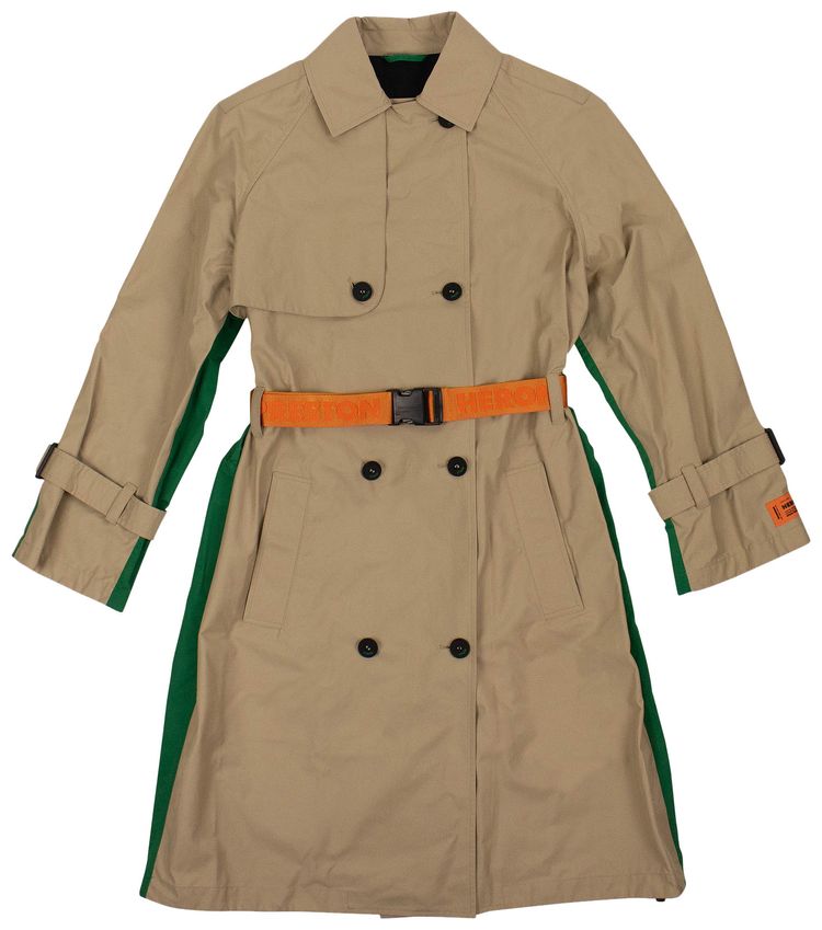 Heron Preston Contrast Back Trench Coat Beige