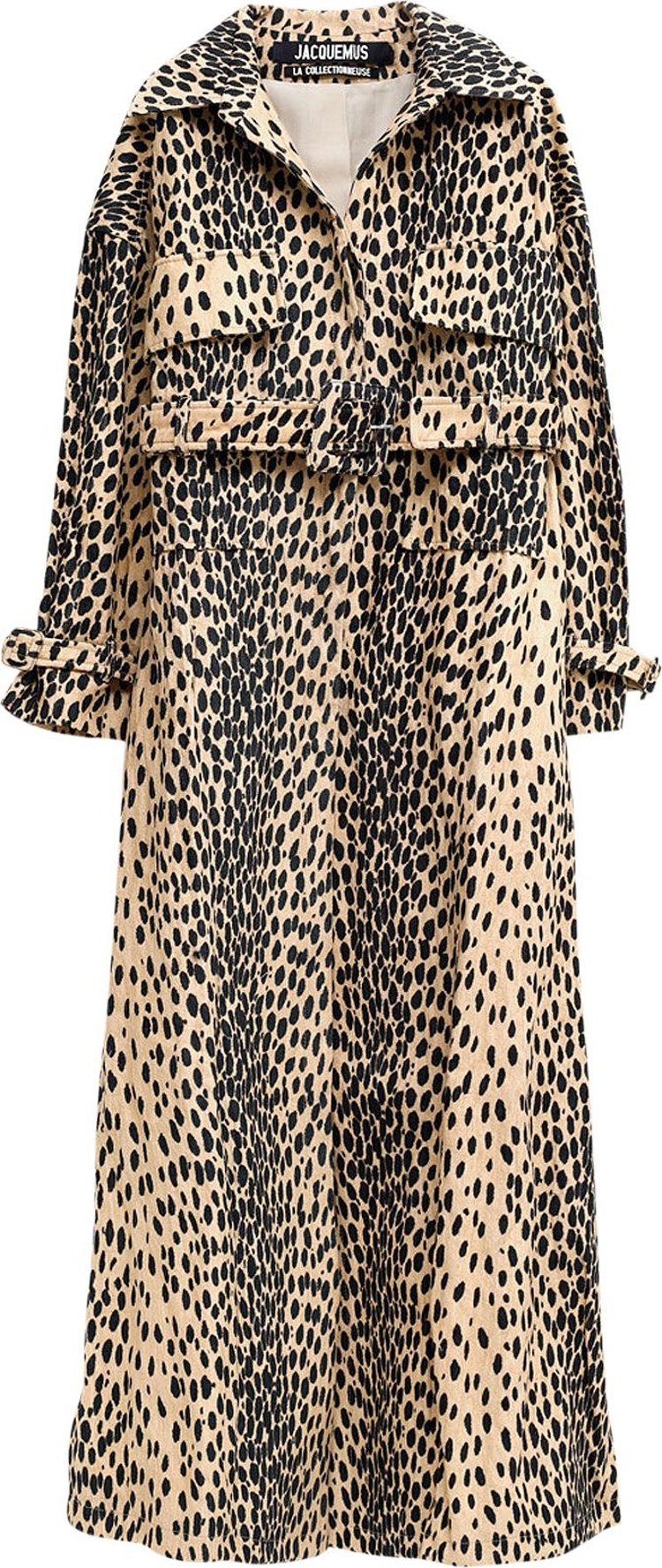 Jacquemus Belted Print Trench Coat 'Leopard'