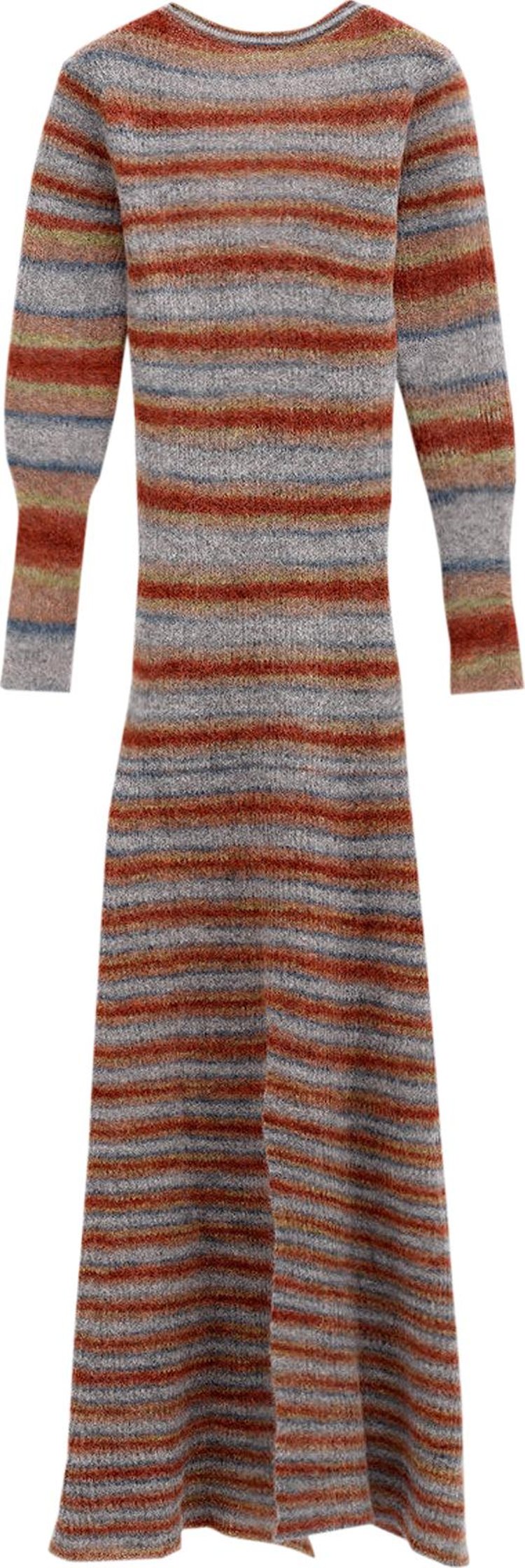 Jacquemus Perou Long-Sleeve Knitted Striped Maxi Dress 'Red'