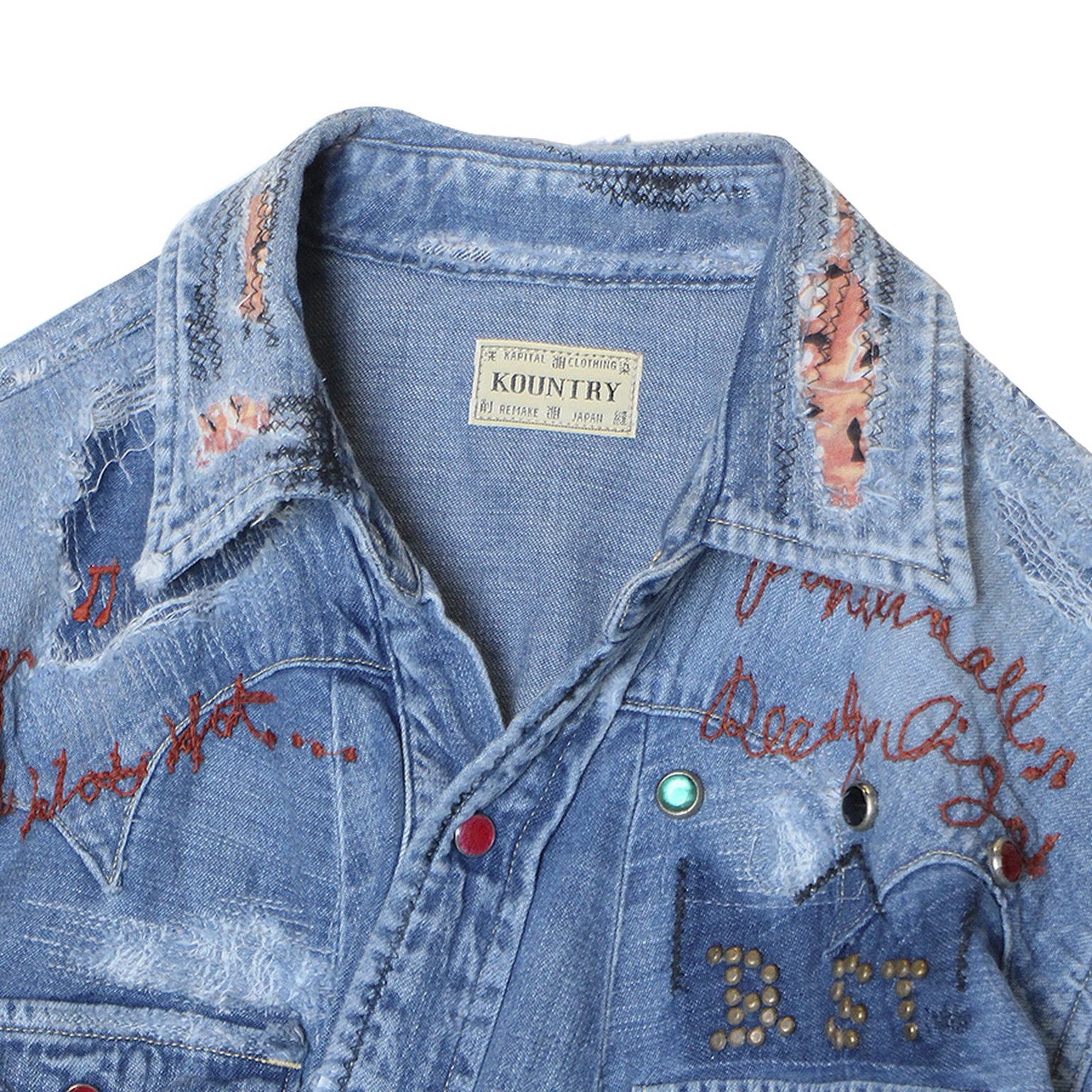 Buy Kapital Sukiyaki Denim Western Shirt 'Indigo