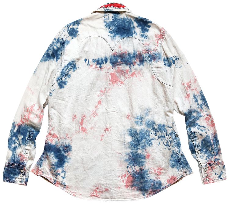 Kapital Tie Dye Denim Western Shirt IndigoPink