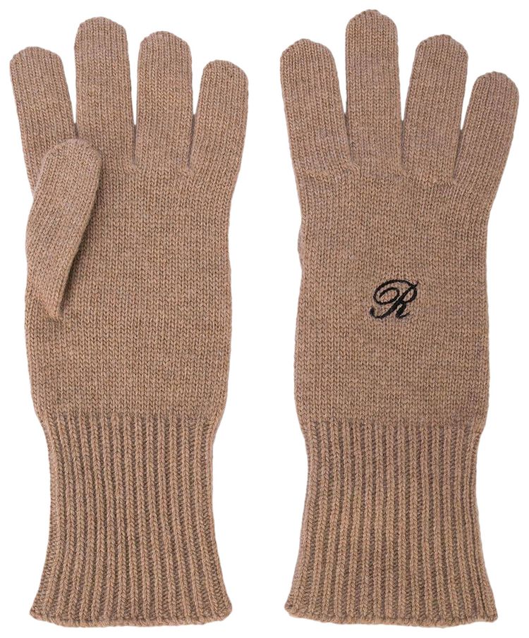 Raf Simons Knitted Heroes Gloves Camel