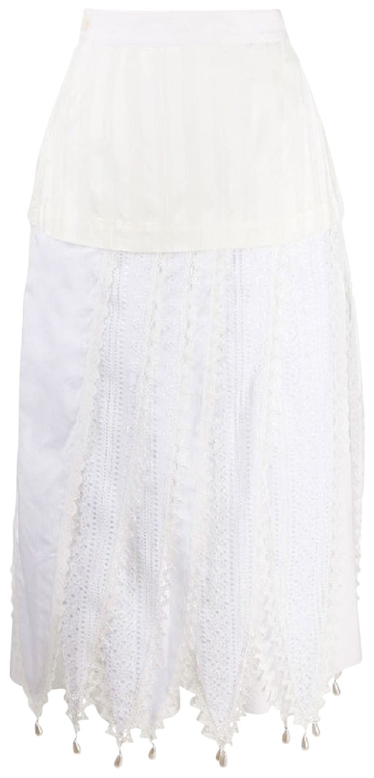 Loewe Lace Petal Skirt White