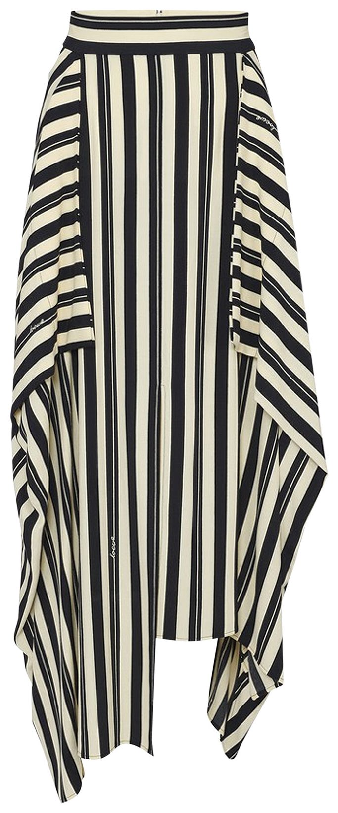Loewe Stripe Panel Skirt EcruBlack