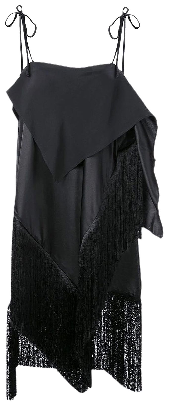 MarquesAlmeida Asymmetric Fringe Top Black