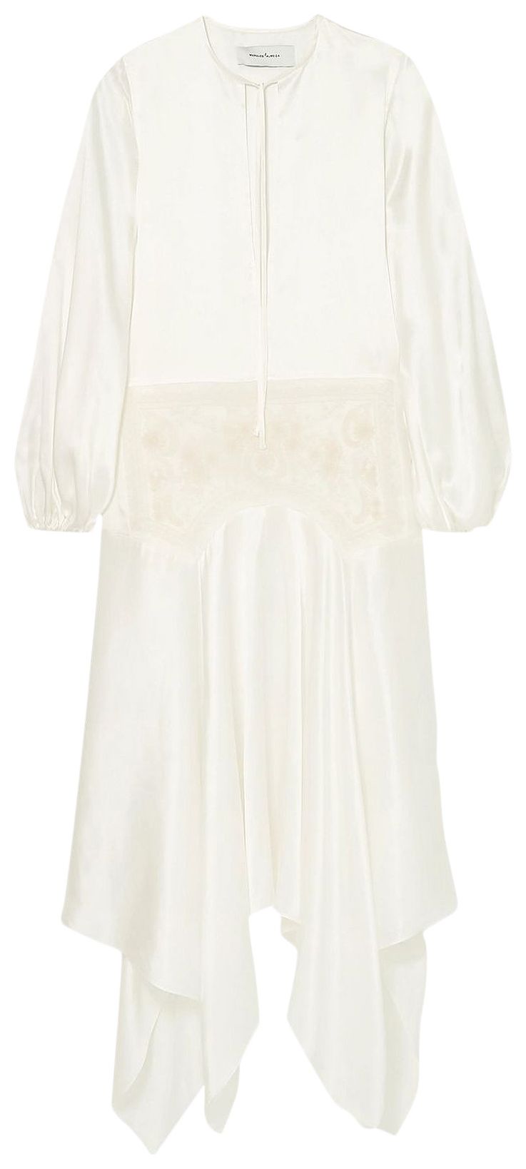 MarquesAlmeida Long Embroidered Dress White