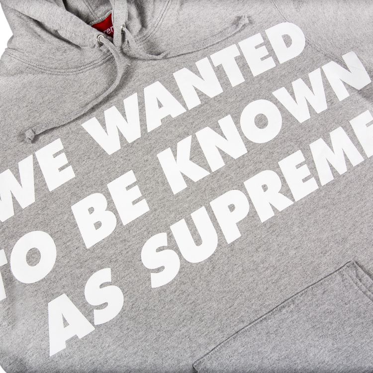 Supreme Known As Hooded Sweatshirt Heather Grey