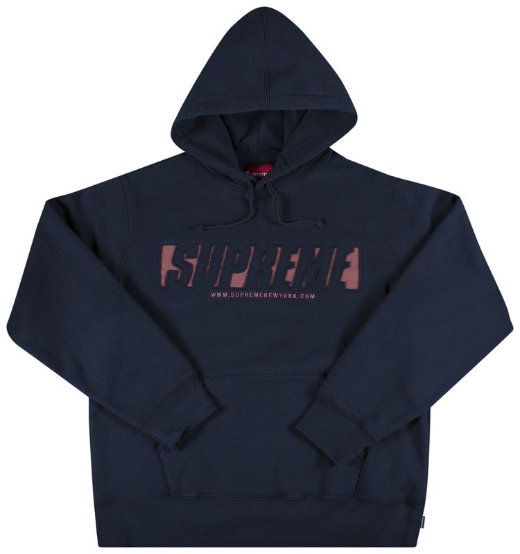 Supreme Reflective Cutout Hooded Sweatshirt Navy