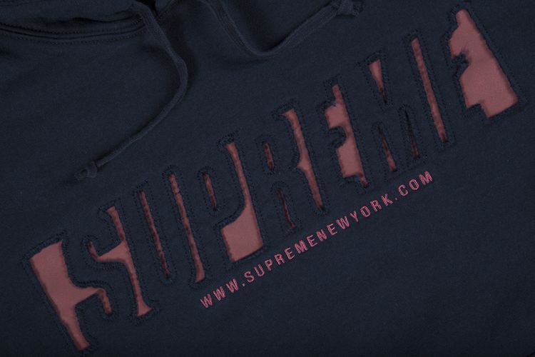Supreme Reflective Cutout Hooded Sweatshirt Navy