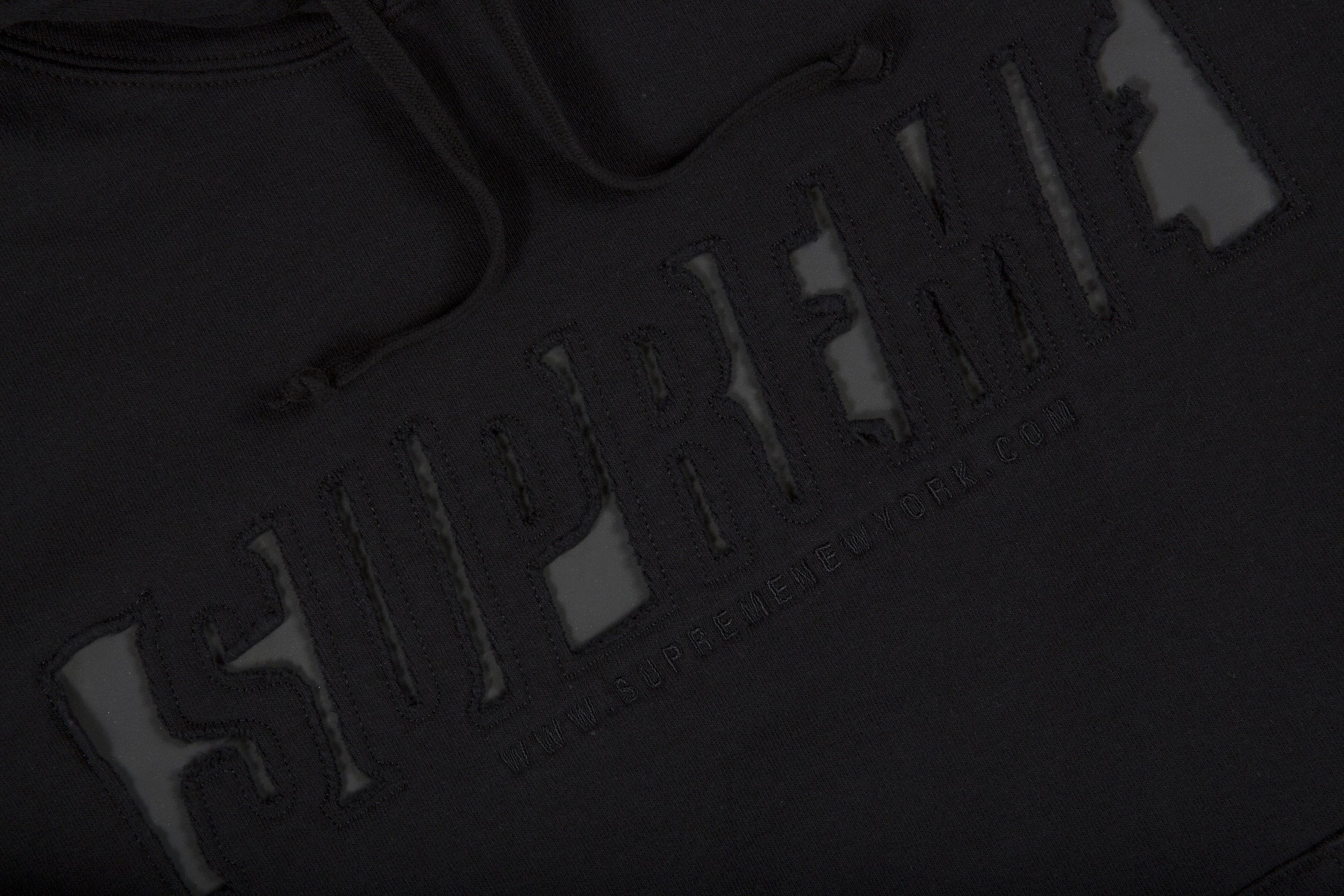 Supreme reflective cutout hooded sweatshirt black 2025