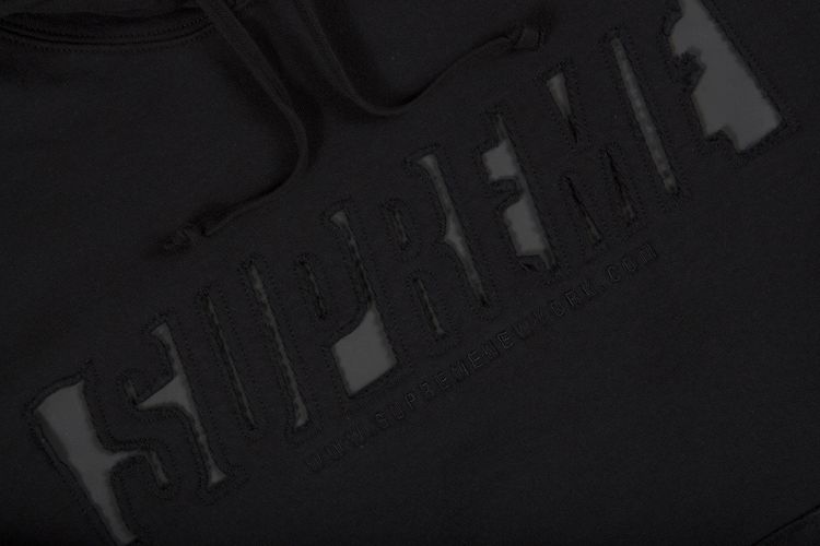 Supreme Reflective Cutout Hooded Sweatshirt Black