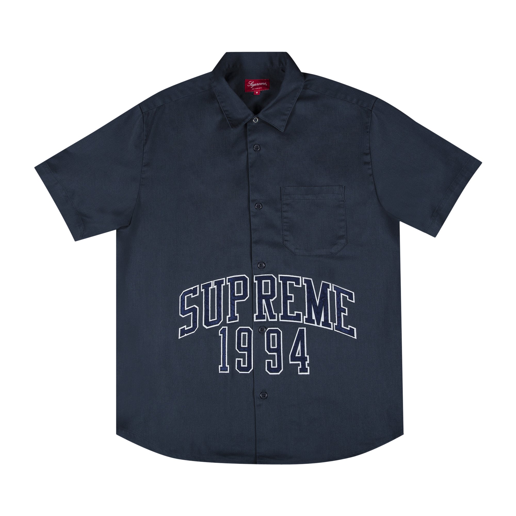 Buy Supreme Arc Logo Short-Sleeve Work Shirt 'Navy' - SS20S14 NAVY 