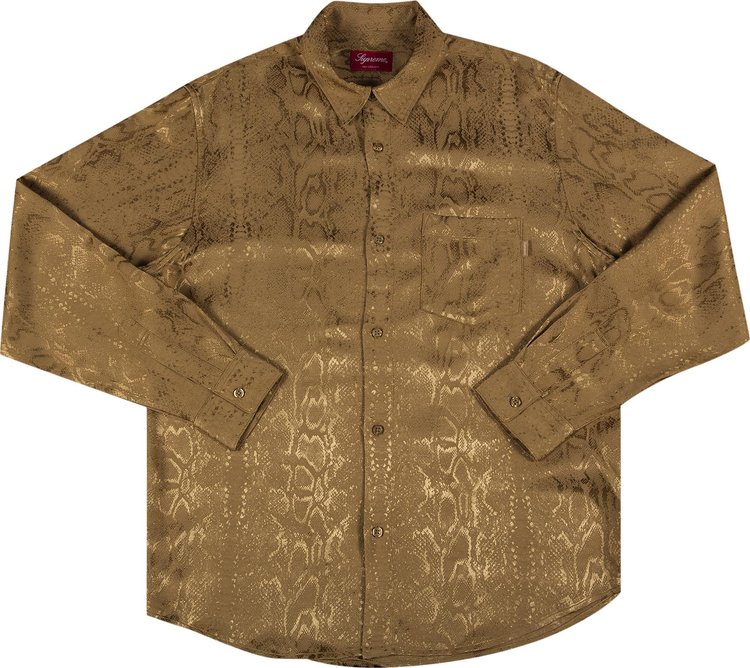 Supreme Snakeskin Jacquard Shirt 'Gold'
