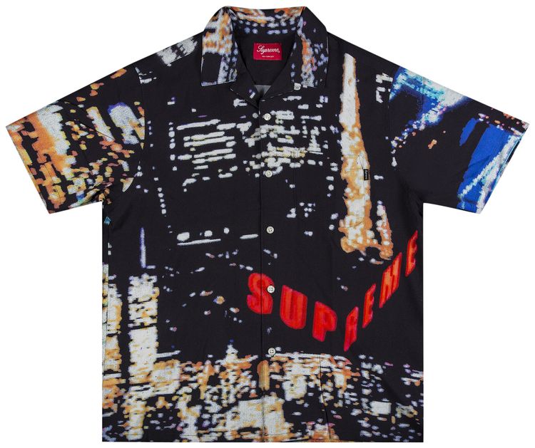 Supreme City Lights Rayon Short Sleeve Shirt Black