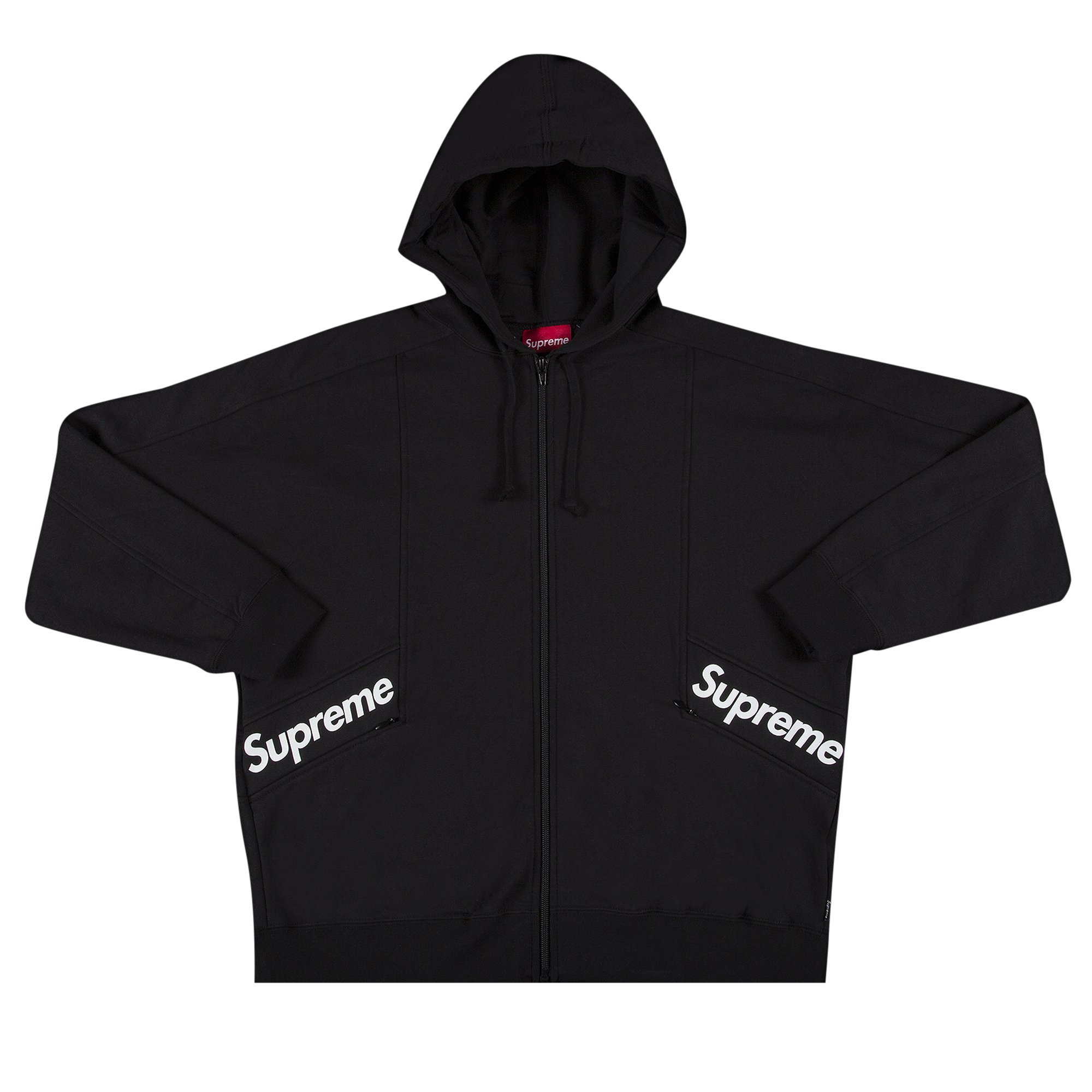 Supreme Color Blocked Zip Up Hooded Sweatshirt 'Black'