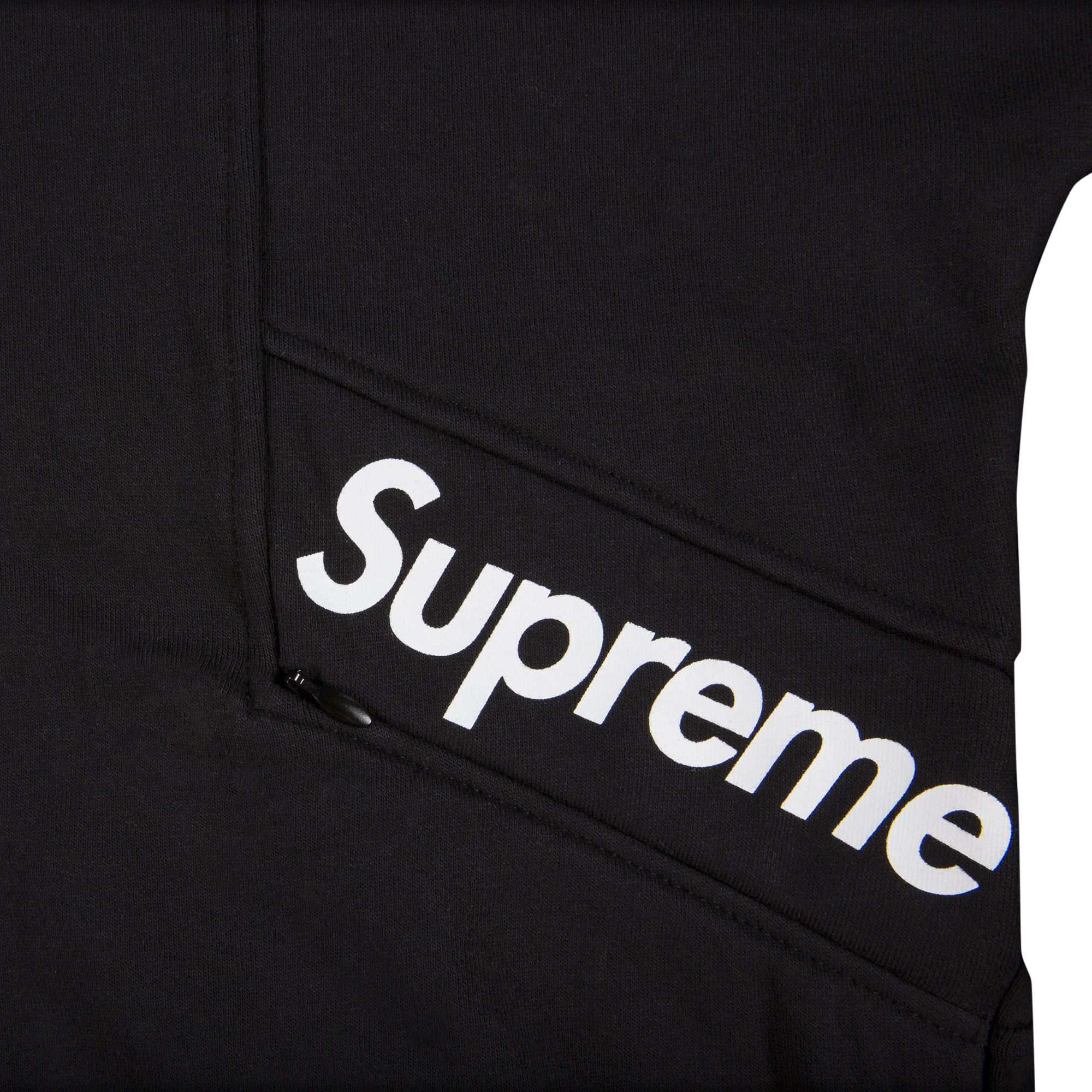 Supreme color blocked zip up hooded sweatshirt black online