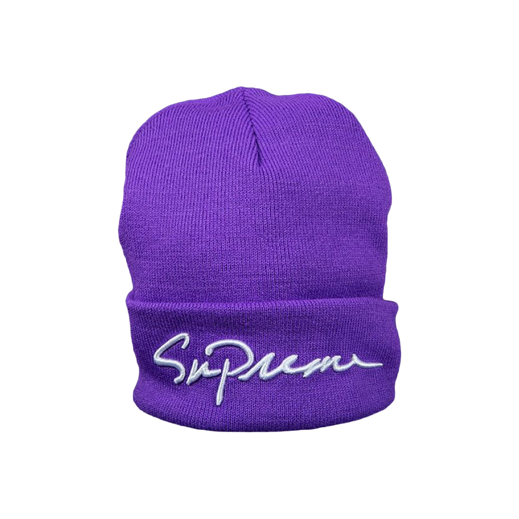 Buy Supreme Classic Script Beanie 'Purple' - FW18BN53 PURPLE