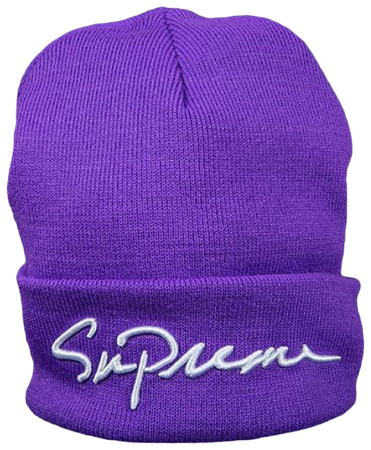 Supreme Classic Script Beanie Purple
