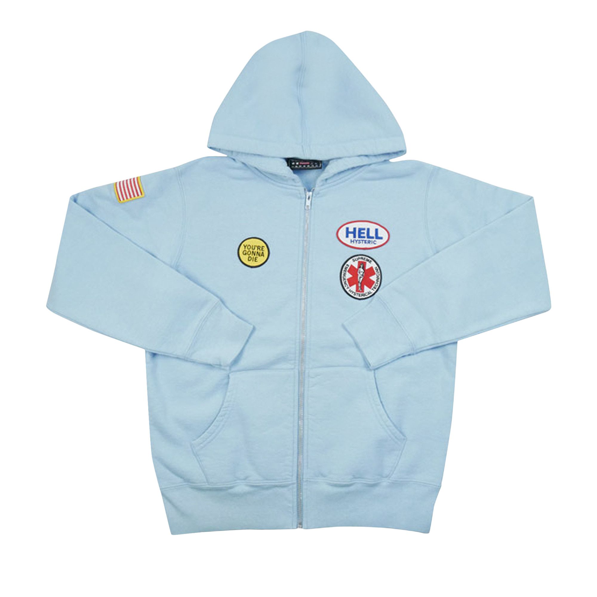 Buy Supreme Hysteric Glamour Patches Zip Up Sweatshirt 'Light Blue