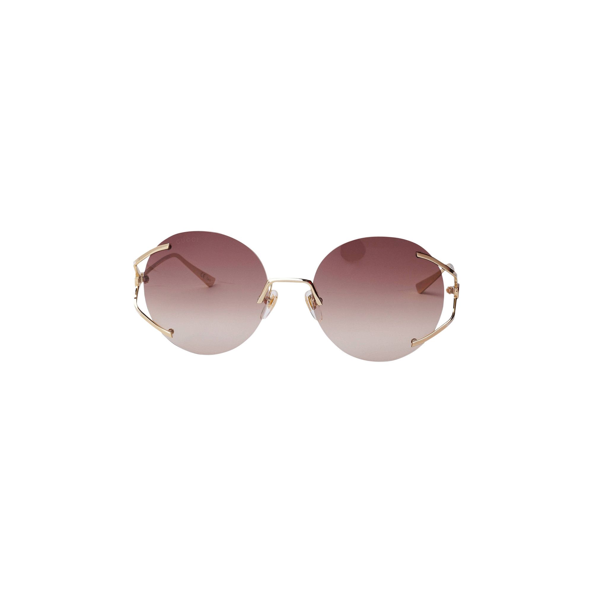 Gucci round rimless sunglasses discount