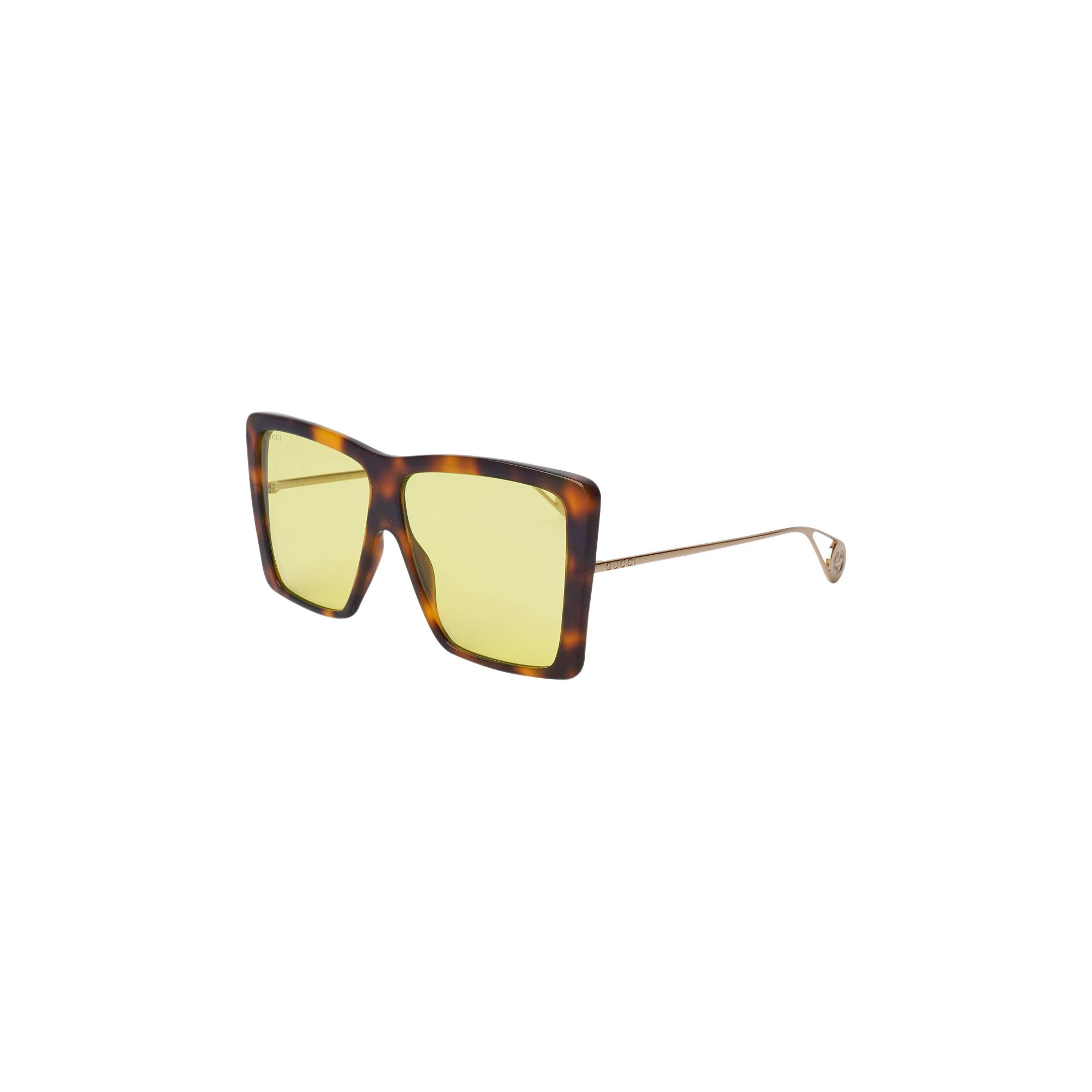 Achetez des Gucci Geometric Sunglasses Yellow GG0434S 002 61 GOAT FR