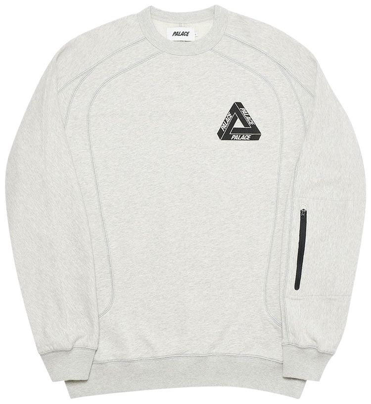Palace Techie Ferg Crew Grey Marl