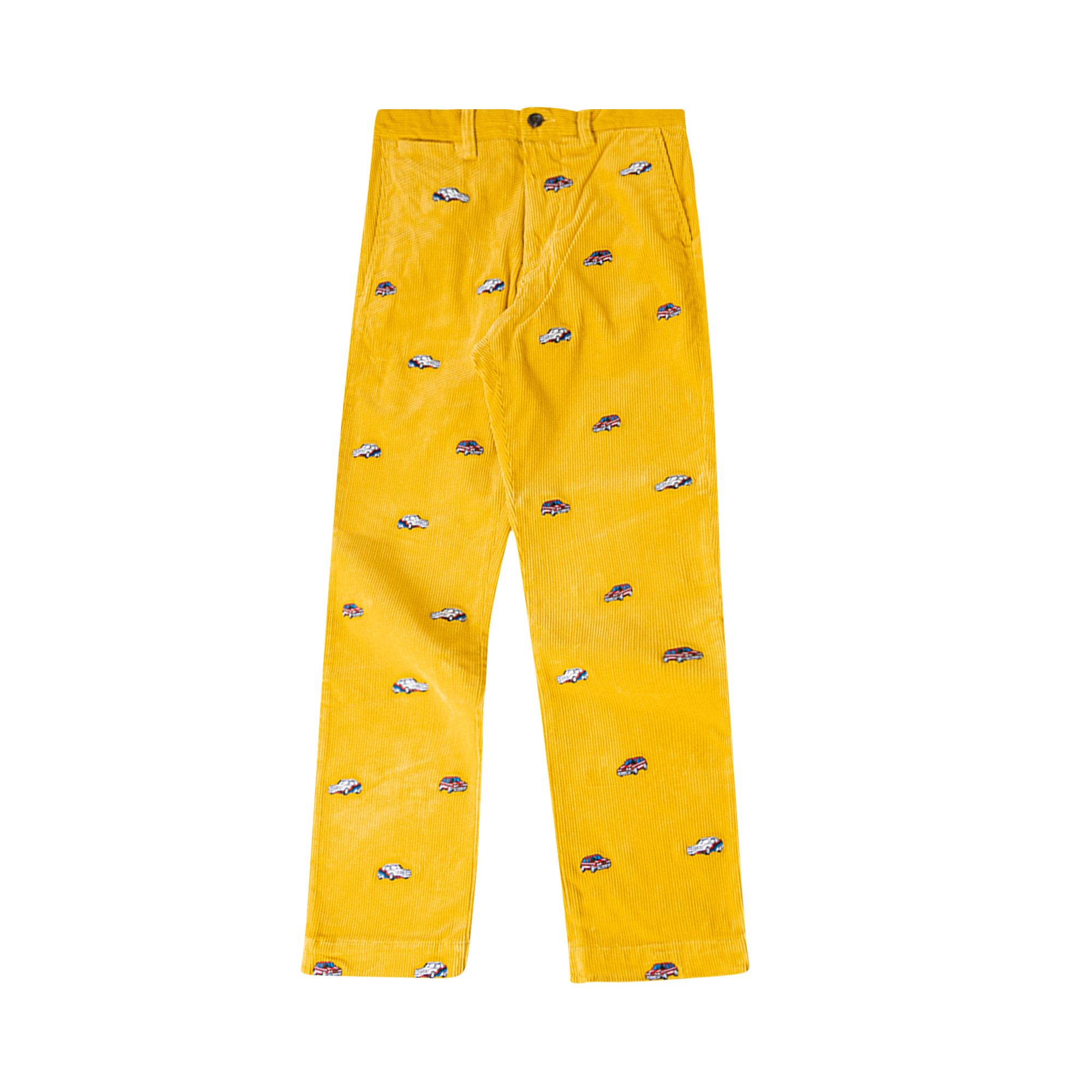 Palace x Ralph Lauren Embroidered Corduroy GTI Chino Palazzo Yellow