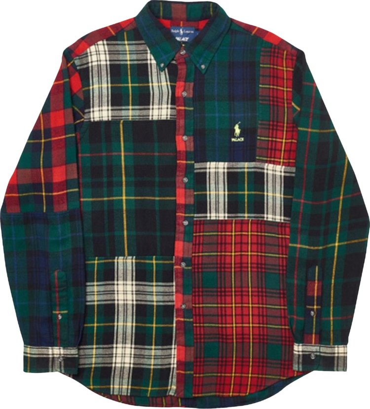 Palace x Ralph Lauren Button Down Shirt Pieced Flannel 'Plaid Multicolor'