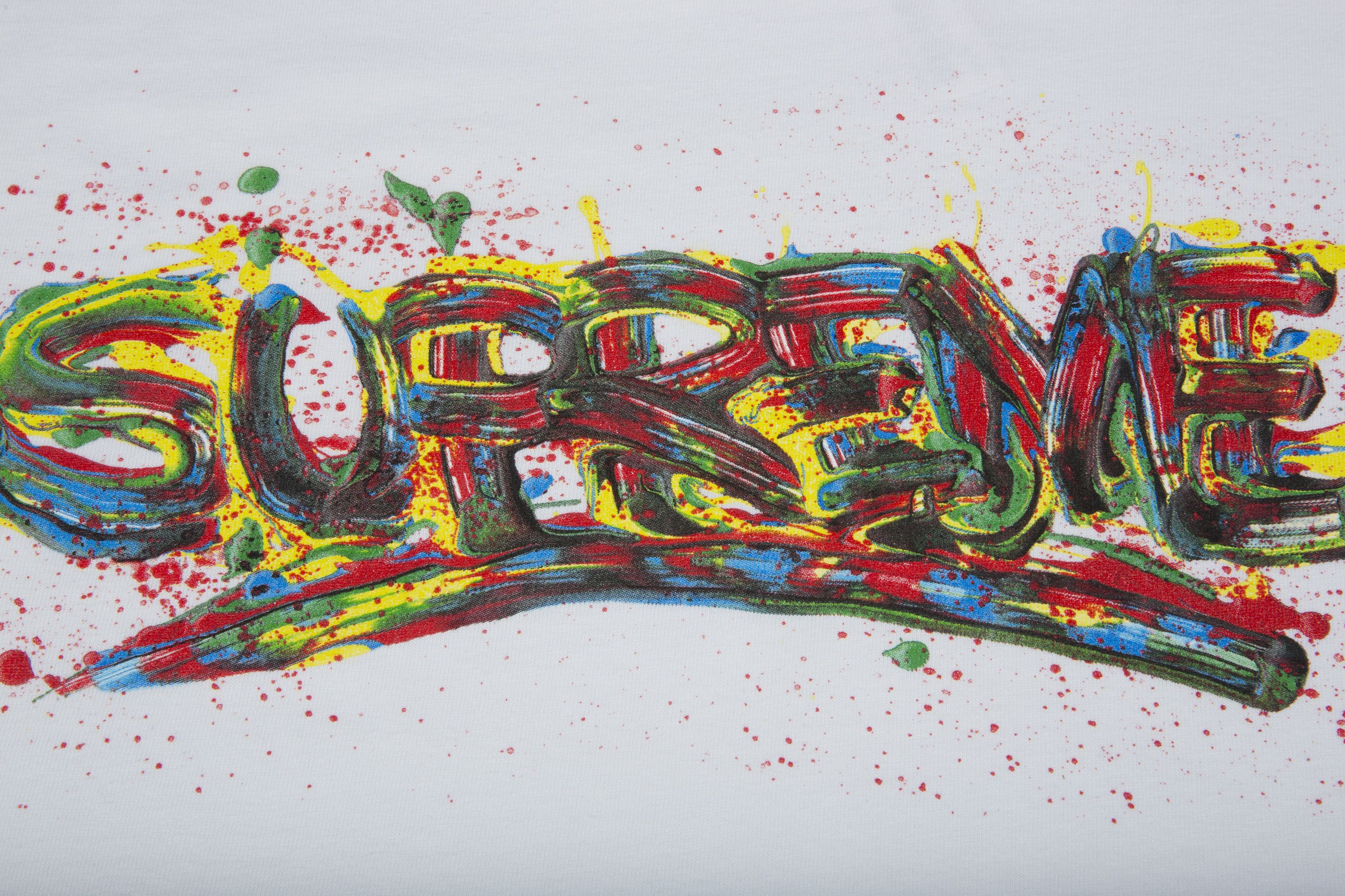 Size xl Supreme Paint Logo Tee White