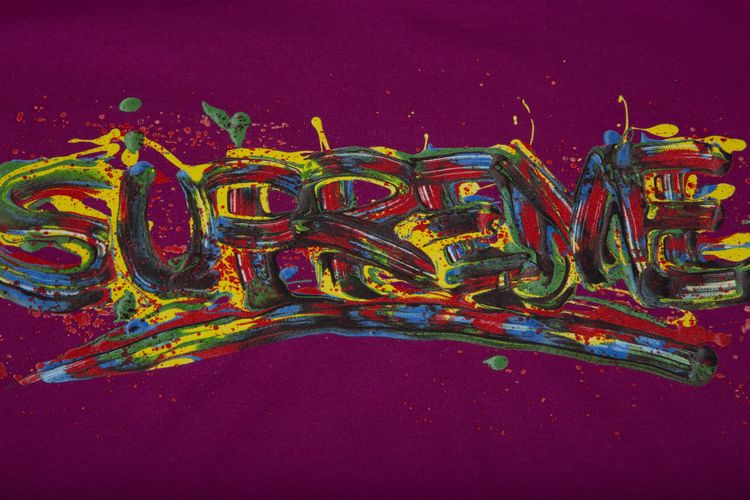 Supreme Paint Logo Tee Magenta