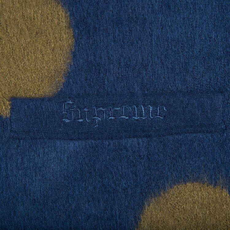 Supreme Brushed Polka Dot Cardigan Navy
