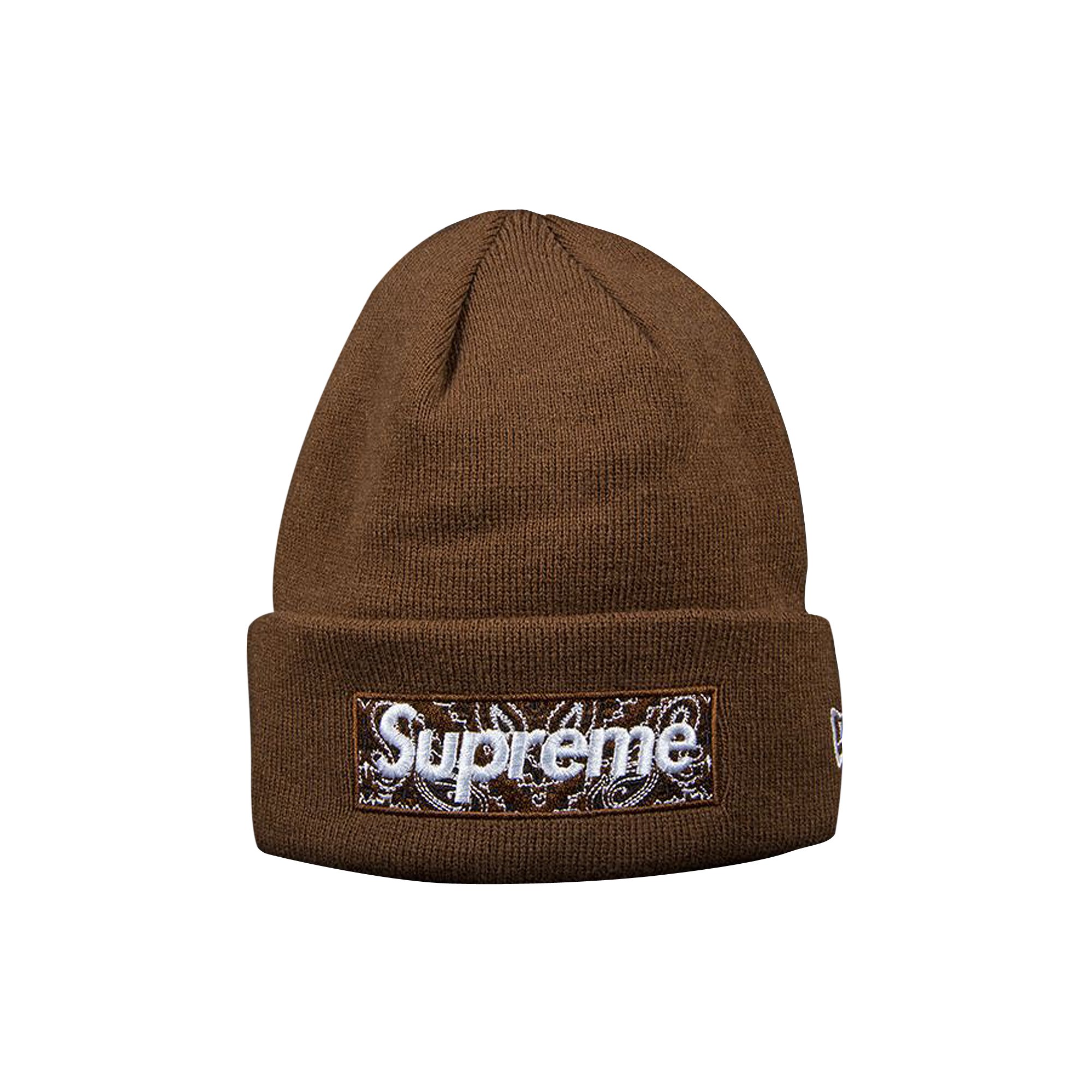 Supreme x New Era Bandana Box Logo Beanie 'Dark Brown'