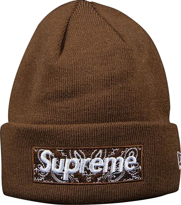 Supreme x New Era Bandana Box Logo Beanie 'Dark Brown'