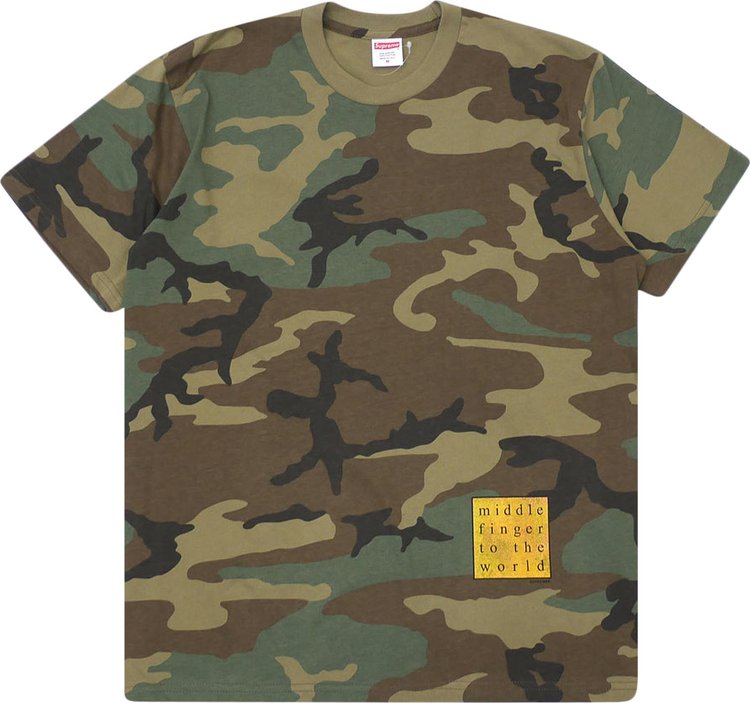Buy Supreme Middle Finger to the World Tee 'Woodland Camo' - SS19T14 ...