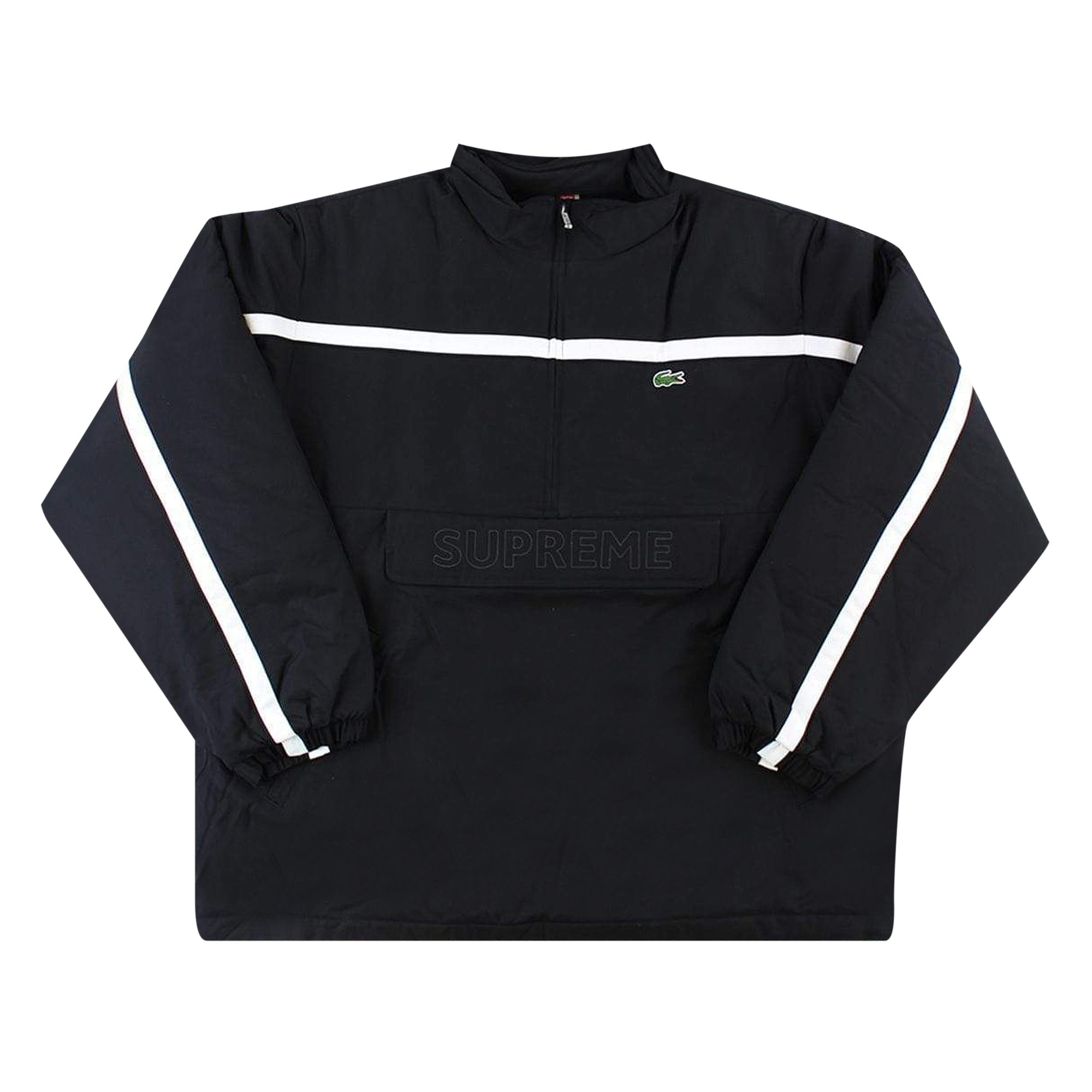 Buy Supreme x Lacoste Puffy Half Zip Pullover 'Black' - FW19J6