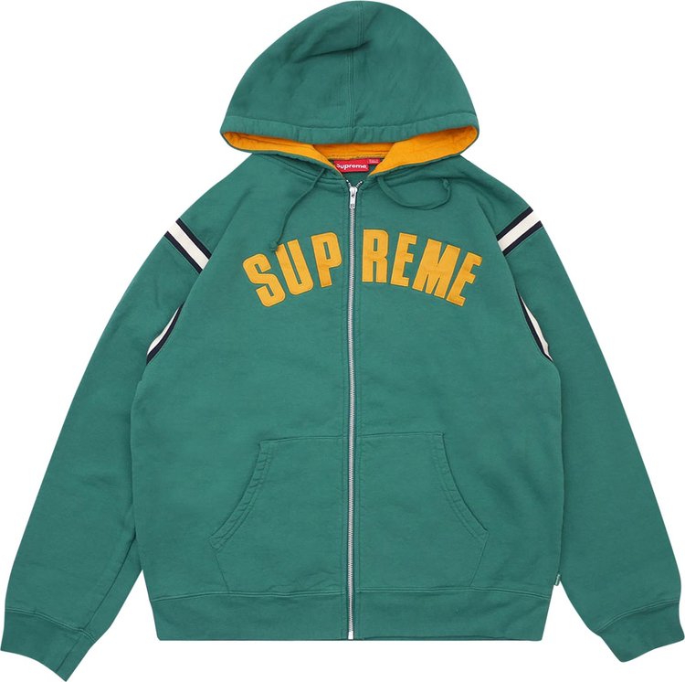 Supreme Jet Sleeve Zip Up Hooded Sweatshirt 'Light Pine'