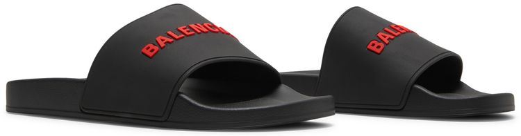 Balenciaga Pool Slides Black Red