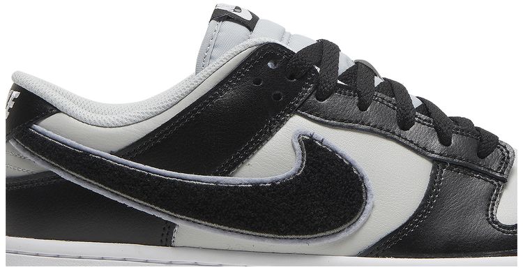 Nike Dunk Low Chenille Swoosh   Black Grey Fog