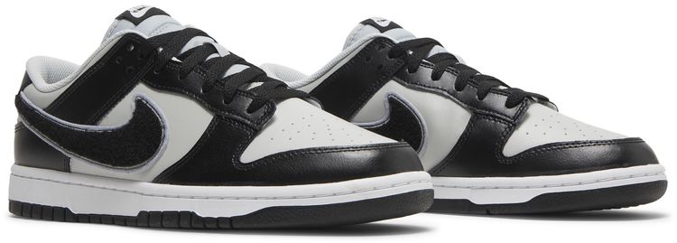 Nike Dunk Low Chenille Swoosh   Black Grey Fog