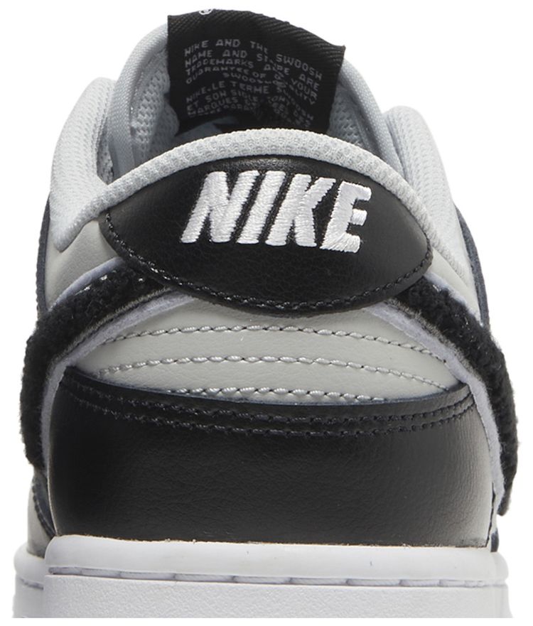 Nike Dunk Low Chenille Swoosh   Black Grey Fog