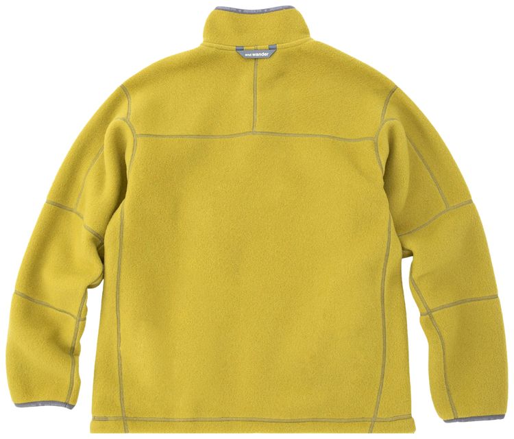 And Wander Wool Fleece Pullover Yellow Green