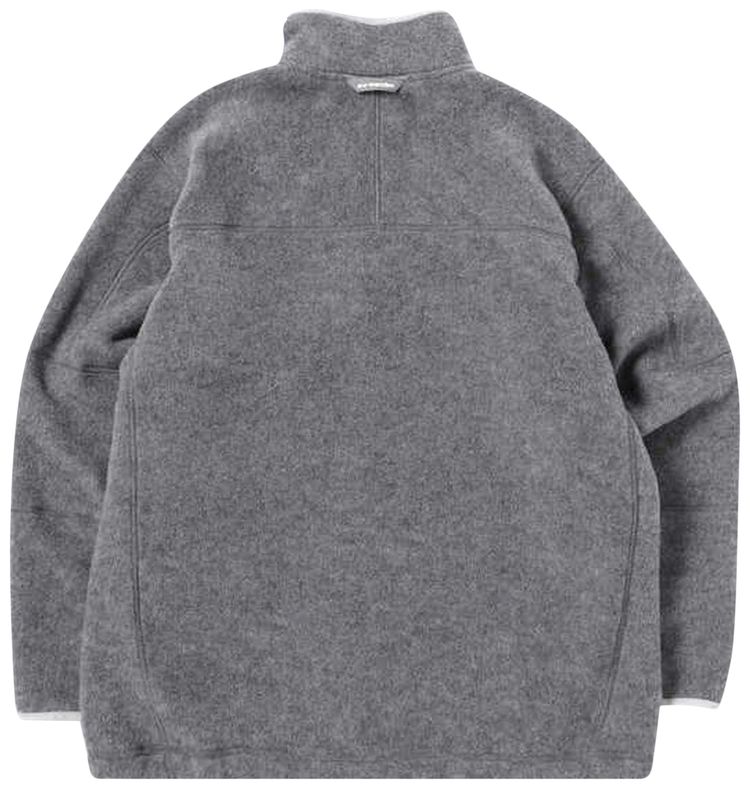 And Wander Wool Fleece Pullover Grey