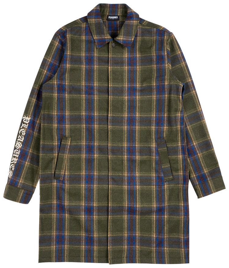 Pleasures Soul Plaid Trench Green