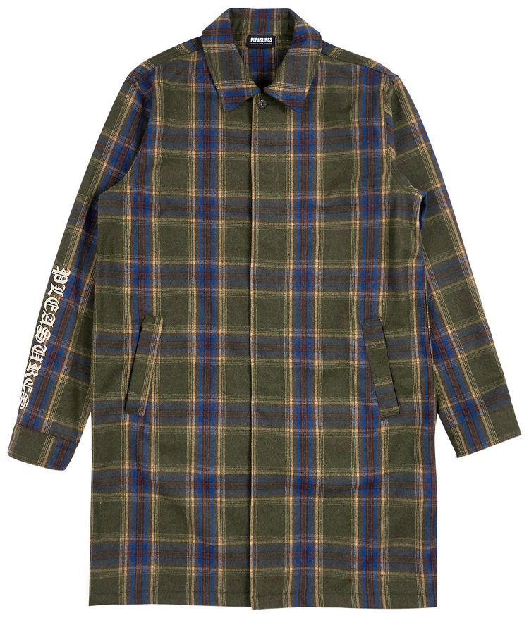 Pleasures Soul Plaid Trench 'Green'