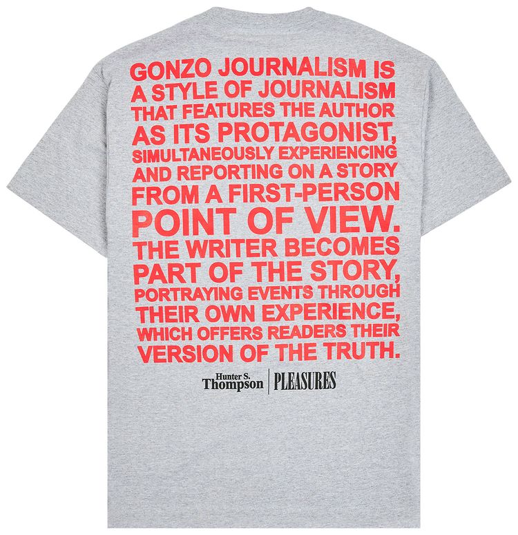 Pleasures Badge T Shirt Heather Grey