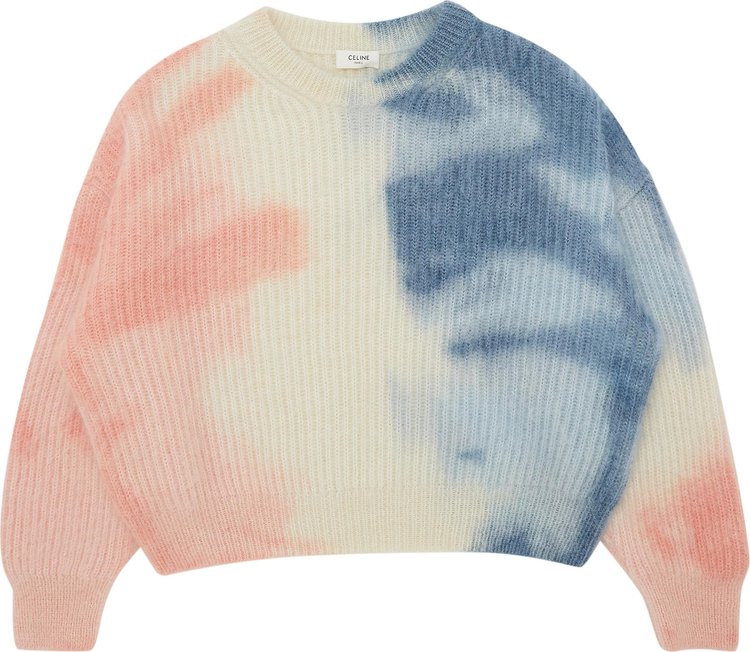 CELINE Mohair And Silk Crewneck Sweater 'Off White/Pink'