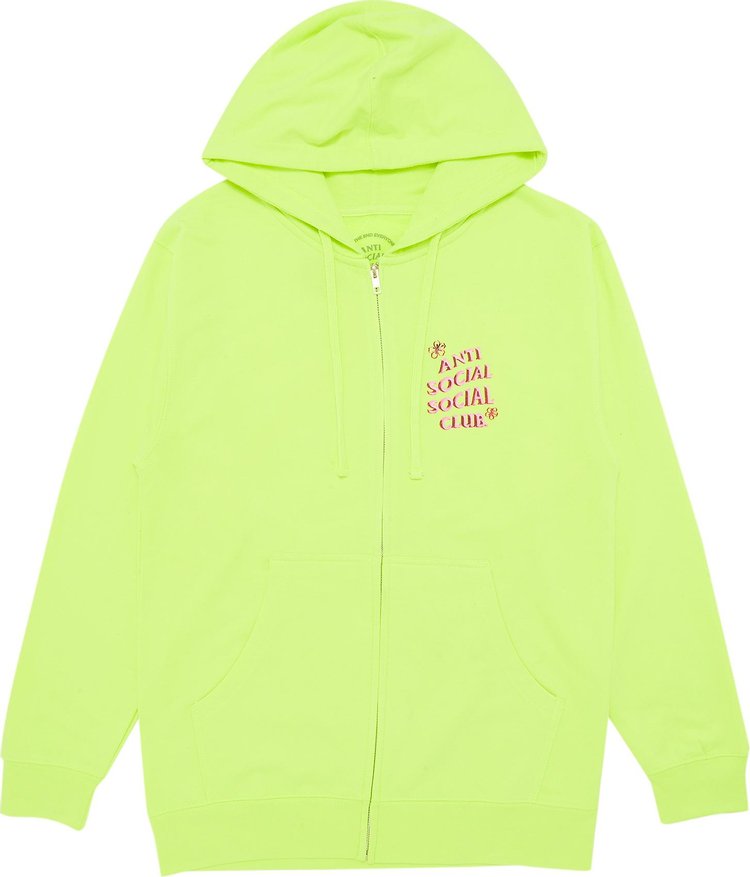 Anti Social Social Club Coral Crush Zip Up Hoodie 'Yellow'